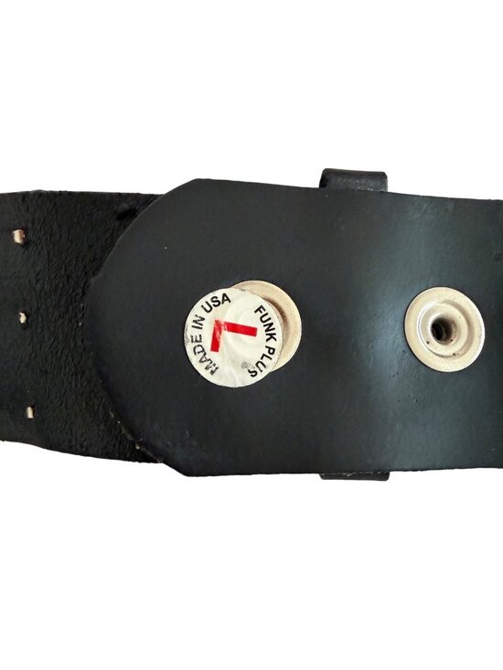 Funk Plus Unisex Pyramid Metal Studded Belt Size Large Black Leather Bold Punk main image 5